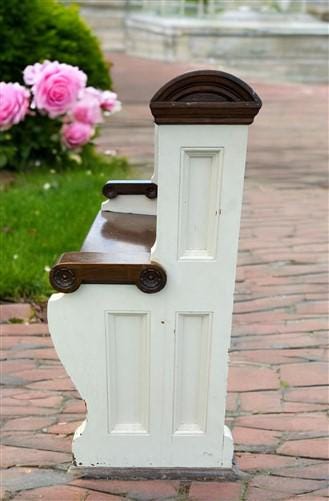Home & Living > Furniture > Entryway & Mudroom Furniture - Vintage Wooden Church Pew, 3' 9" Porch Bench, Entry Foyer, Dini...