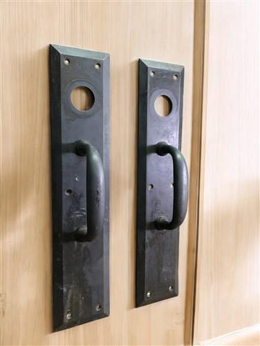 Home & Living > Home Improvement > Hardware - Door Handle Pull Plates, Vintage Black Matte Escutcheon Plate, Mortise Trim...