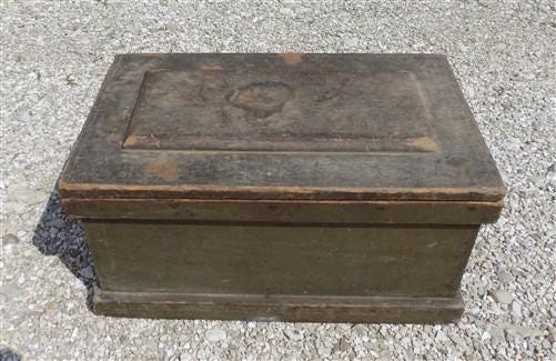 Wooden Immigrant Trunk, Carpenters Tool Chest, Crate Box Vintage Q