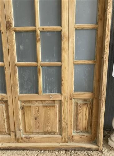 Antique French Double Doors (71x88) Frosted Glass European SideLite Jamb C6