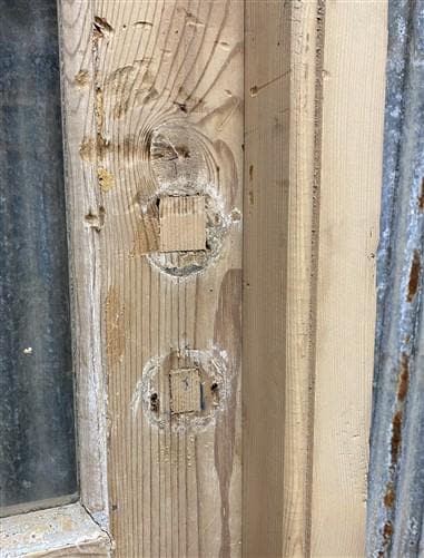 Antique French Single Door (31.5x81) Glass Pane Door with Jamb, Encased Door T20