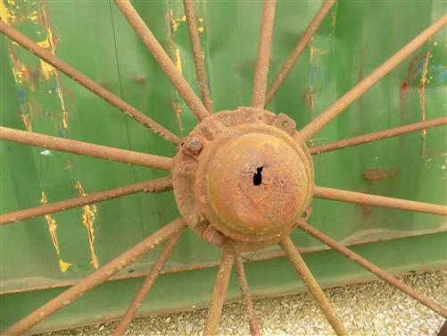 2 Cast Iron Implement Wheels, Wagon Wheel, Tractor Steel Rims, Industrial Age E
