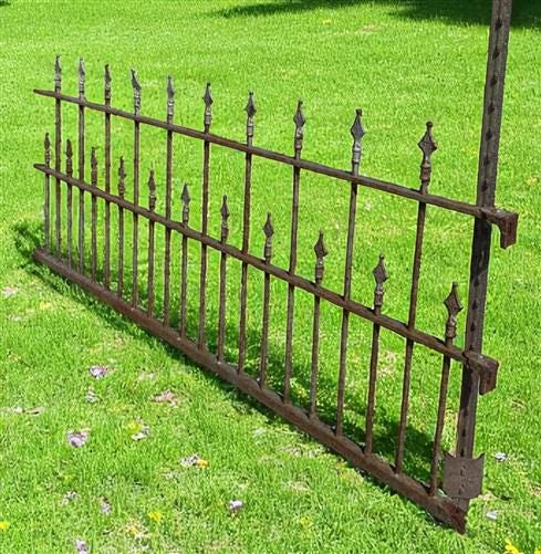 Wrought Iron Vintage Fence Panel (85.5x37) Architectural Salvage, Garden Art A31