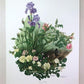 Art & Collectibles > Prints > Lithographs - Maryrose Wampler, Iris & Old Roses, Signed Print, 28x22 Wall Art, Plate 3 by T...