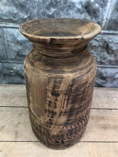 Home & Living > Home Decor > Home Accents > Vases - Wood Pot, Round Water Jug, Planter Urn, Flower Frog Display, Farmhouse...