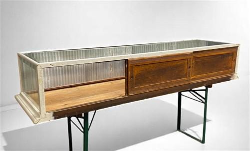 Home & Living > Home Decor > Seasonal Decor - Wood Framed Bevel Glass Case, Vintage Store Countertop Showcase, Collector C...