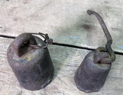 Craft Supplies & Tools > Tools & Equipment > Tool Parts & Accessories - Round Hanging Cast Iron Scale Weights Vintage Fair...