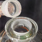 2 Antique Apothecary Show Globes, Art Deco Pharmacy Globes on Metal Stands E