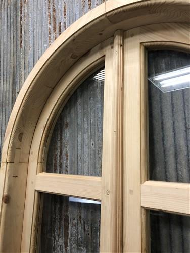 Arched French Double Door (36x80) 3 Pane Glass Door European Styled w Jamb OM3