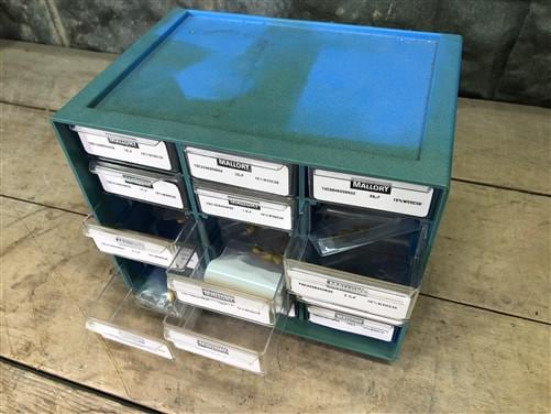 Electronics & Accessories > Parts & Electrical - Mallory Capacitory Lot, TDC, 10% WVDC, 15 Drawer Cabinet, Ham Radio by Th...