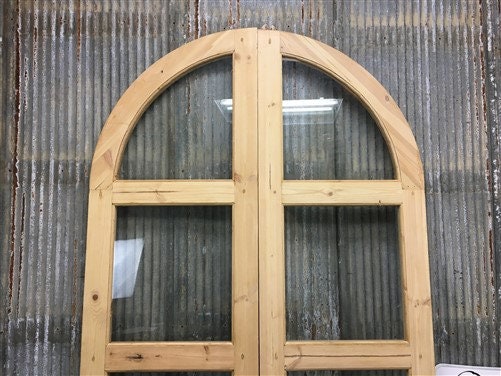 Home & Living > Home Improvement > Doors & Locks > Doors - Arched French Double Doors (48x96) 3 Pane Glass European Styled...