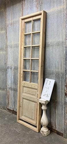 Antique French Single Door (24.75x95) Glass Pane Door with Jamb, Encased Door T1