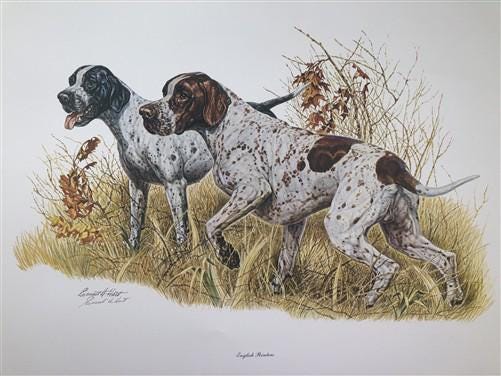 Art & Collectibles > Prints > Lithographs - Ernest Hart, English Pointer, Signed Dog Print, 28x22, Wade Collection, Plate...