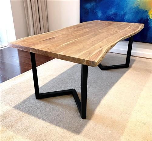 Home & Living > Furniture > Office Furniture > Desks - Live Edge Table, Acacia Wood Table (78x42) Dining Kitchen Table, Co...
