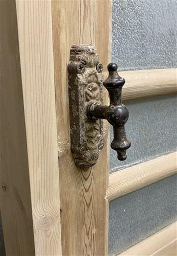 Antique French Single Door (29 x90) Glass Pane Door with Jamb, Encased Door T39