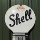 Shell Sealed Pump Sign, Shell Porcelain Metal Advertising, Gas Station Oil E