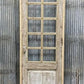 Antique French Single Door (25x91.5) Glass Pane Door with Jamb, Encased Door T21