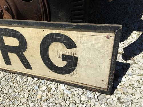 Jedburg Vintage Advertising Sign, Vintage Painted Railroad Sign, Folk Art Sign