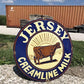 Art & Collectibles > Collectibles > Advertisements - Jersey Creamline Milk Sign, Metal Porcelain Advertising Sign, Farm Co...