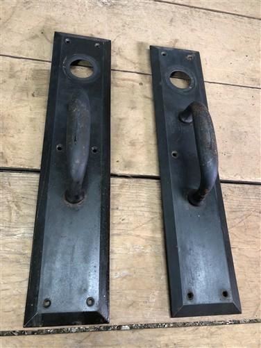 Home & Living > Home Improvement > Hardware - Door Handle Pull Plates, Vintage Black Matte Escutcheon Plate, Mortise Trim...