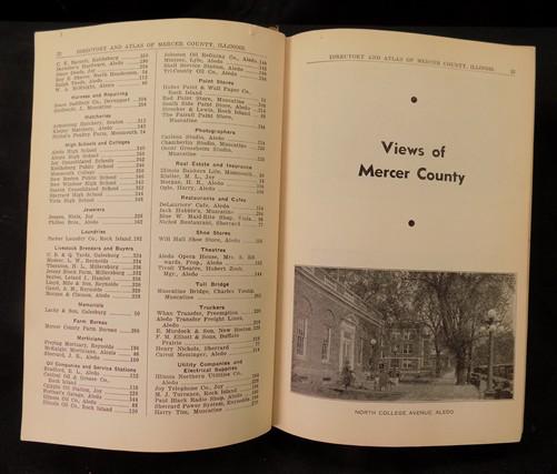 1935 Official Directory Mercer County Illinois, History Genealogy Advertising