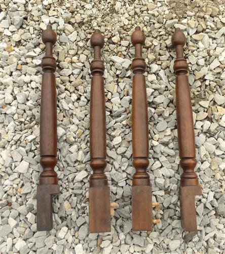 Home & Living > Furniture - Lot 4 Wooden Legs Table Support Bottom Chair Cabinet Dresser Vintage Furniture h by The Old Gr...