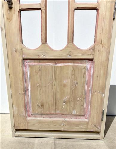 Antique French Single Door (31x78.5) Glass Pane Door with Jamb, Encased Door T41
