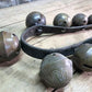 Home & Living > Home Decor > Home Accents > Bells - 17 Sleigh Bells Horse Rein Leather Strap, Christmas Winter Brass Jingl...