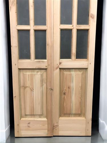 French Double Door (30.5x80.5) 8 Pane Frosted Glass Door European Styled EM42