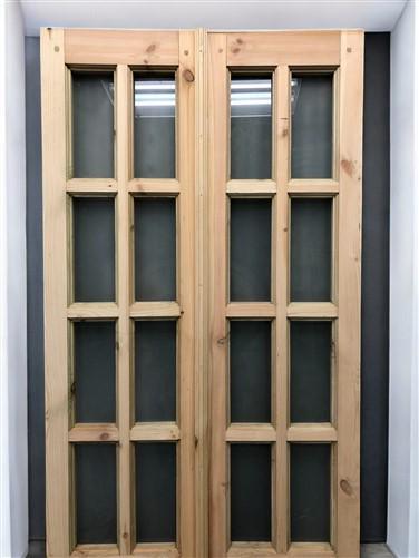 French Double Door (30.5x80.5) 8 Pane Frosted Glass Door European Styled EM42