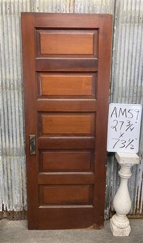 Home & Living > Home Improvement > Doors & Locks > Doors - Vintage American Door (27.75x73.5) Five Panel Interior Door, Ar...
