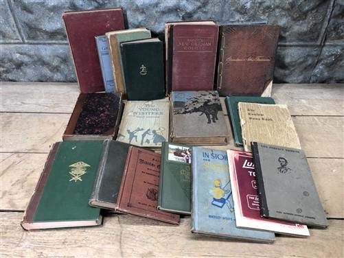 1861-1938 Book Lot, History Language Songbooks Tool Catalog Fiction Poetry B