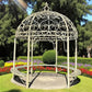Elegant Swirl Gazebo with Bench, Dome Roof, Metal Pergola, Outdoor Patio Arbor W