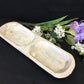 2 Bowl Tray, Rustic Carved Wood Dough Bowl Trencher, Divided Centerpiece F