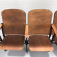 4 Vintage Wood Folding Theater Seats, Auditorium Seats, Entryway Bench, E12