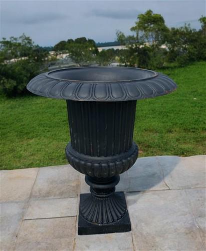 Home & Living > Outdoor & Gardening > Garden Decoration > Yard Art - 39" Tall Cast Iron Fluted Urn, Flower Pot Planter, Ga...