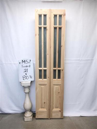 French Double Door (21x80.5) 6 Pane Frosted Glass Door European Styled EM52