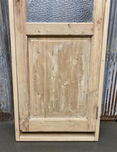 Antique French Single Door(25x83.5) Glass Pane Door with Jamb, Encased Door T22