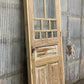 Antique French Single Door (31.5x98) Glass Pane Door with Jamb, Encased Door T55