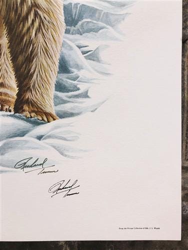 Art & Collectibles > Prints > Lithographs - Richard Timm, Polar Bear, Signed Print, 28x22 Wade Collection, Plate 30 by The...