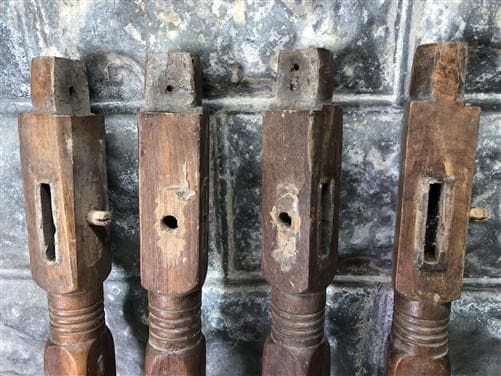 Craft Supplies & Tools > Raw Materials > Wood - 4 Wood Spindles Architectural Salvage Fretwork Furniture House Trim Vintag...