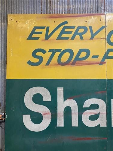 Home & Living > Home Decor > Wall Decor > Wall Hangings > Signs - Vintage Shamrock Motel Sign, Triptych Wooden Sign, Adver...