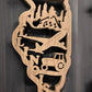 Home & Living > Home Decor > Wall Decor > Wall Hangings - Illinois Carved Wood Wall Decor, Chicago Music Plane Farm Tracto...