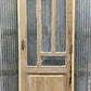 Antique French Single Door (27.25x84) Glass Pane Door with Jamb, Encased Door T2