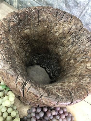 Rustic Wood Planter, Wood Stump, Round Wooden Flower Pot, Natural Wood Decor, J