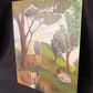 Art & Collectibles > Painting > Oil - 1975 EB American Folk Art Painting on Canvas, Covered Wagon Cattle Original Art by T...