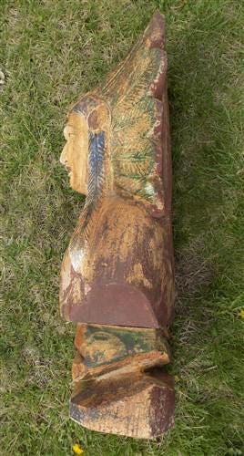 Home & Living > Home Decor > Home Accents > Statues - Indian Chief Bust Cigar Store Folk Art, Tobacco Store Wood American...