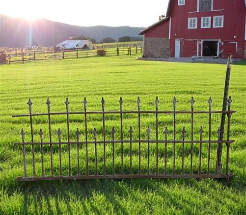 Home & Living > Outdoor & Gardening > Garden Decoration > Yard Art - Wrought Iron Vintage Fence Panel (95x37) Architectura...