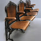 4 Wood Iron Folding Theater Seats, Auditorium Seats, Entryway Bench, D15