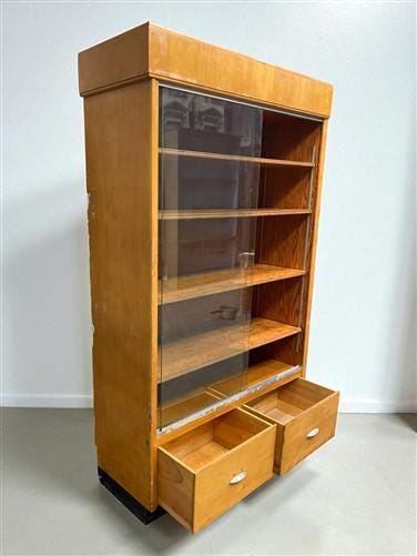 Home & Living > Furniture > Dining Room Furniture > Buffets & China Cabinets - 2 Sliding Door Display Cabinet, Vintage Dis...